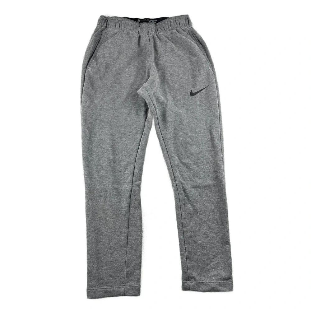 Nike Dri-FIT Sweatpants Men M Gray Athletic Tapered Leg Swoosh Logo Activewear